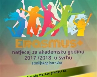 Erasmus+ Natječaj za studentsku mobilnost u svrhu studijskog boravka za ak. god.  2017.-2018.